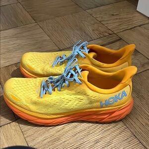 Hoka Vibrant Yellow and Orange Sneakers